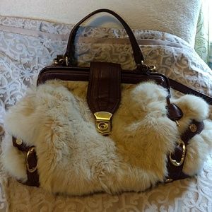 Emma Fox genuine rabbit fur bag